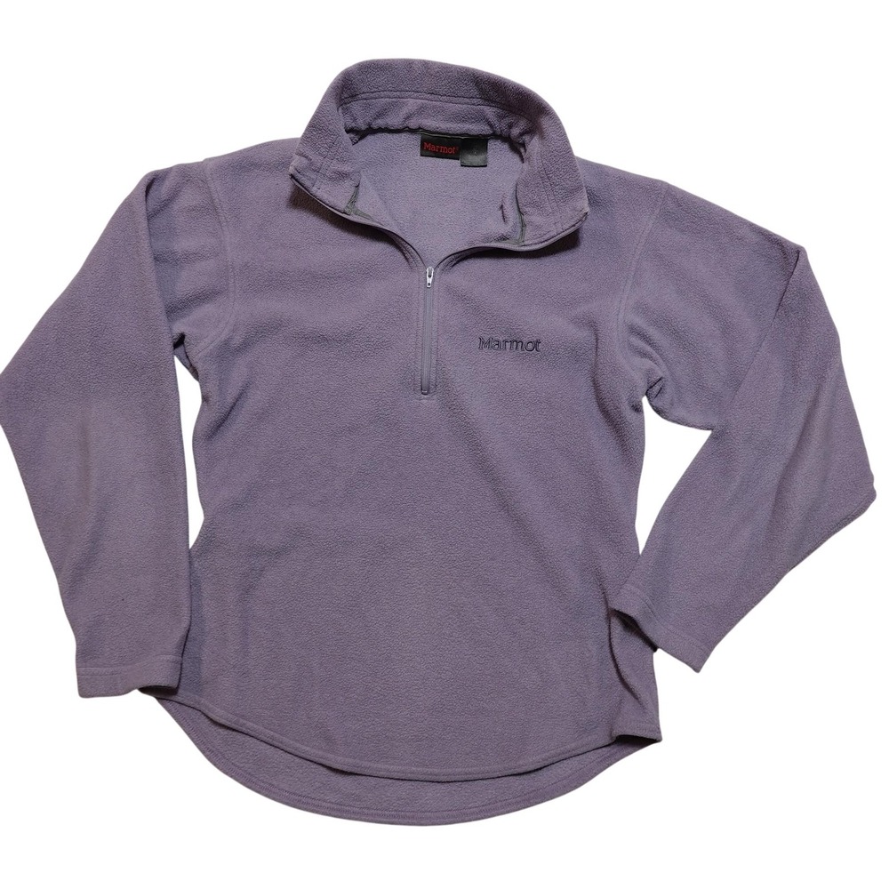 Marmot Fleece Jacket Womens Medium Purple 1/4 Zip Pullover Lightweight Hiking